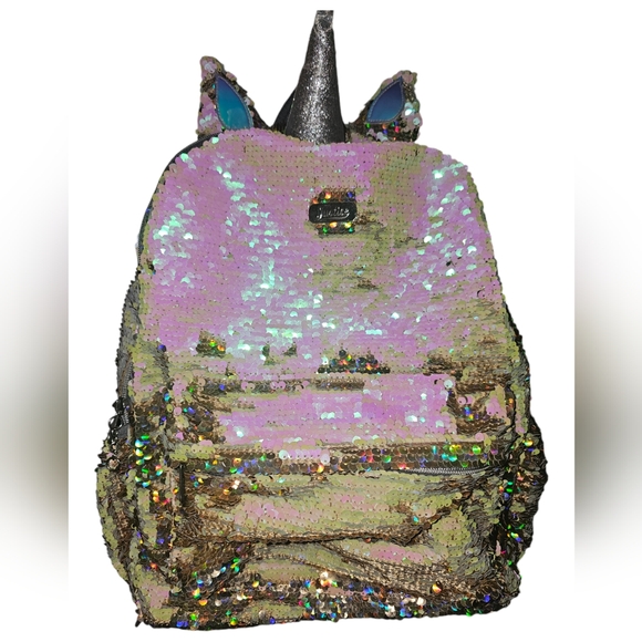 Justice | Flippy Sequin Unicorn Backpack | Size: 16½" x 12" x 6½" - Picture 4 of 15